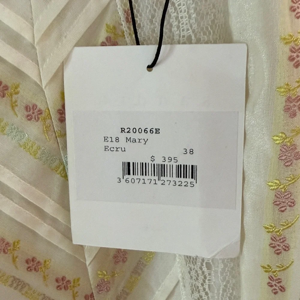 Sandro “Mary” Lace-Panel Mini Dress | Ecru | French Romanticism 38 | US 4 - Picture 5 of 11